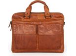 Spikes & Sparrow Pelle Borsa Da Ufficio Borsa A Tracolla Con Scomparto Per Laptop Robert Business Bag Brandy Marrone