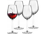 Set Di Bicchieri Da Vino Rosso Plisse 500Ml 4 Pezzi