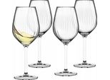 Set Di Bicchieri Da Vino Bianco Plisse 380Ml 4 Pezzi