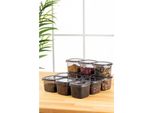 Hermia Concept, BNMPEGYAS12-5, Set Di Contenitori (12 Pezzi), 100 % Plastica, Antracite, 10 X 10 X 9,5 Cm