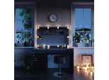 Vicco Tavolino Da Toilette Sherry, 120 Cm Con Illuminazione A Led E Sgabello, Nero