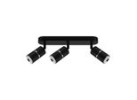 Plafoniera GU10 A 3 Luci In Alluminio Nero/Cromo