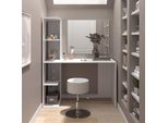 Vicco Tavolo Da Toeletta Tower, 122.2 Cm Con Specchio E Sgabello, Bianco