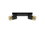 Plafoniera Puzon GU10 A 2 Luci In Alluminio Nero/Oro