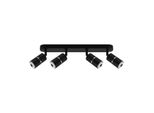 Plafoniera GU10 A 4 Luci In Alluminio Nero/Cromo