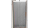 Mexen Velar L Porta Doccia Scorrevole 90 Cm, Trasparente, Rame Spazzolato - 871-090-003-01-65