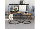 Vicco Set Di Tavolini Fyrk, 50 X 40 Cm 2 Parti, Rovere Rustico