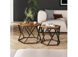 Vicco Set Di Tavolini Fyrk, 57 X 57 Cm 2 Parti, Rovere Rustico