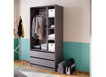 Vicco Armadio Elmo, 100 X 200 Cm Con 2 Cassetti, Antracite