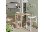Vicco Tavolo Da Cucina Freetown, 110 X 50 Cm Con Ripiani Aperti, Quercia Dorata/Bianco