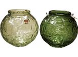 Portacandele Decorativo A Sfera In Vetro Verde 21 Cm