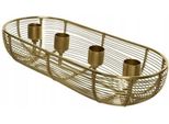 Portacandele Per 4 Candele Supporto In Metallo Oro 28,5X11,5X6,5 Cm