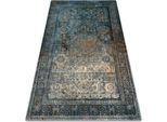Tappeto Di Lana Omega Mamluk Vintage, Rosetta Blu Scuro Azzurro 300X400 Cm
