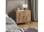Vicco Comodino Camera Da Letto Eliza, 66 X 60 Cm Con 2 Cassetti, Quercia Vichinga