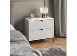Vicco Comodino Eliza, 66 X 60 Cm Con 2 Cassetti, Bianco