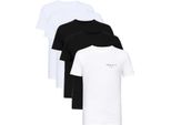 Henleys - Maglietta "Hencinq A"" Da Uomo (Confezione Da 5) BG1607 (Xl) (Bianco/Nero)"