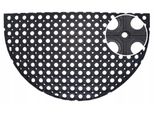 Zerbino In Gomma Per Esterni Semicircolare Nero 75 X 45 Cm