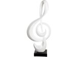 Dekoobjekt Casablanca BY Gilde "Skulptur NotenschlüSsel Weiß H. 83 Cm", Weiß, B:38Cm H:83Cm T:15Cm, Kunstharz, Marmor, Dekofiguren