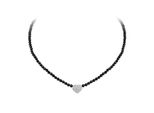 Kette Mit AnhäNger Celesta, Weiß, Halsketten, Damen, 51Cm, Silber 925 (Sterlingsilber), L: 48 B: 3Mm, GläNzend, B:3Mm