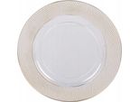 Piatto Bianco Con Bordo Punteggiato D'oro Piatto Di Plastica Da 33 Cm