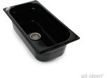 Lavello In Acciaio Inox Lavandino Da Campeggio + Scarico 325 X 176 X 100 Mm Nero