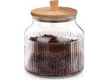 Vaso In Vetro Dono Con Coperchio In Legno D'acacia, 2200 Ml