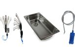 Lavello In Acciaio Inox 325X176X65 Mm Lavandino Da Campeggio + Pompa Per Rubinetto