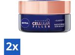 Nivea - Crema Notte - Cellular Expert Lift Anti-Aging - Per Tutti I Tipi Di Pelle - Con Bakuchiol E Acido Ialuronico - Favorisce Il Collagene E Contrasta Le Rughe - 50 Ml - Value Pack - 2 Pezzi