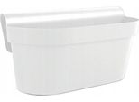 Cassetta Da Balcone In Plastica Bianca Con Maniglia E Drenaggio, Resistente Ai Raggi Uv E Alle Intemperie, 50X20X23 Cm