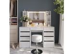 Vicco Tavolo Da Toeletta Sherry, 128.2 Cm 5 Parti, Bianco/Bianco Lucido