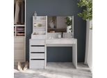 Vicco Tavolo Da Toeletta Sherry, 119.8 Cm 3 Parti, Bianco/Bianco Lucido