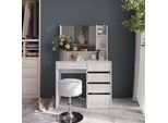 Vicco Tavolo Da Toeletta Sherry, 89.8 Cm 4 Parti, Bianco/Bianco Lucido