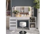 Vicco Tavolo Da Toeletta Sherry, 158.2 Cm 5 Parti, Bianco/Bianco Lucido
