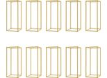 Portafiori In Metallo - Portafiori Da Centro Tavola Per Matrimoni - Altezza 60 Cm - Confezione Da 10 - Per Composizioni Floreali - Oro