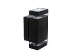 Kanlux Zew Lampada Da Parete Per Esterni, Nero, Alluminio, 2 Punti Luce, IP44, 230V