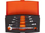 Bahco 1RM/S5 Ratcheting Crowfoot Wrench Set 5-Piece Spanner Size (Metric) 8 - 19 Mm