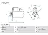 Bosch 0 986 025 180 Motorino Di Avviamento
