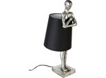 Gilde Tischleuchte, "Man"", Mannmotiv, Kunstharz, Schwarz, Silberfarben, Ve 1, L. 28 Cm, B. 23 Cm, H. 58 Cm 79914"