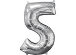 Amscan® 3195901 Palloncino In Foil Xl Numero 5 - Argento