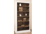 Casa Padrino Libreria In Stile Country Bianco/Marrone 110 X 39 X H. 210 Cm - Mobile In Legno Massello - Mobile A Scaffale - Mobile Da Soggiorno - Mobile Da Ufficio - Mobili In Stile Country