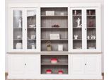 Casa Padrino Libreria In Stile Country Bianco / Marrone-Grigio 286 X 51 X H. 228 Cm - Mobile In Legno Massello - Mobile Da Soggiorno - Mobile Da Ufficio - Mobili In Stile Country