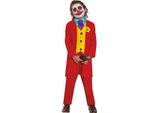 Mr Smile Costume Di Halloween Jolly Rogue Tuta Colorata Giullare Bambini Divertimento Colore Mood Autunno Festival Costume Armadio Sogni Bambini, Dimensioni: 110/116 Colore: Rosso