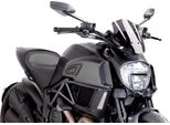 Cupolino Regolabile Puig Naked Sport Fumè Scuro Omologato Abe Per Ducati Diavel