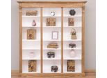 Casa Padrino Scaffale In Stile Country Marrone Chiaro / Bianco 180 X 39 X H. 197 Cm - Armadio In Legno Massiccio - Libreria - Mobile Da Soggiorno - Mobile Da Ufficio - Mobili In Stile Country