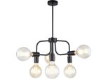 Lampadario Industriale Nero Italux Kristy MDM-3678/6 Bk