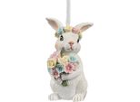 Etichetta Pasquale Clayre & Eef Coniglio 8 Cm Plastica Bianca
