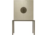 Casa Padrino Mobile Bar Di Design Crema/Ottone 120 X 40 X H. 190 Cm - Nobile Mobile Vino Con Piastrelle In Ceramica Di Alta Qualità - Arredo Bar - Arredo Hotel - Qualità Lusso
