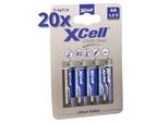 80X Batteria Al Litio Xtreme Aa Mignon FR6 L91 Xcell 20X Confezione Blister Da 4 Pezzi