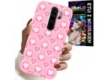 Custodia Per Xiaomi Redmi 9 - Cuori Rosa + Vetro