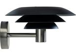 Applique Da Esterno, Applique Da Esterno In Metallo, Lampada Da Esterno, Applique Led, Lampada Da Esterno, Illuminazione Da Esterno DL25 Nero/Acciaio